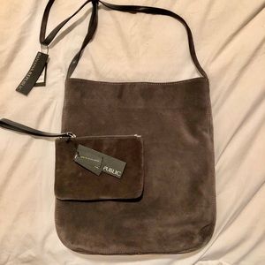 Italian Leather Messenger Bag and Clutch